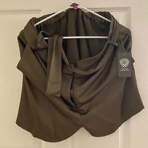 Vince Camuto belted high waist shorts